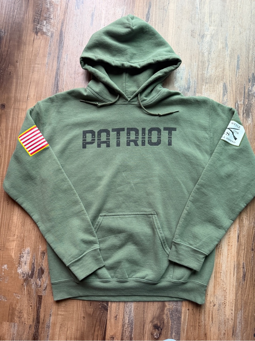 Grunt Style Olive Green PATRIOT Hooded Sweatshirt M 0150